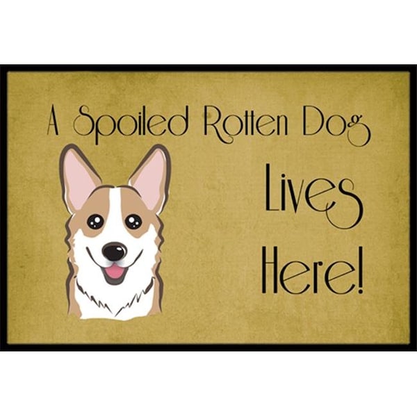 Carolines Treasures BB1501JMAT Sable Corgi Spoiled Dog Lives Here Indoor & Outdoor Mat; 24 x 36 in. BB1501JMAT - main